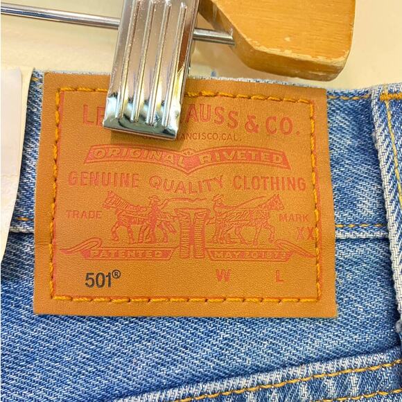 NWT Premium Big  E Raw Hem Shorts Button Fly High Rise Distressed Festival 28 - Picture 8 of 14